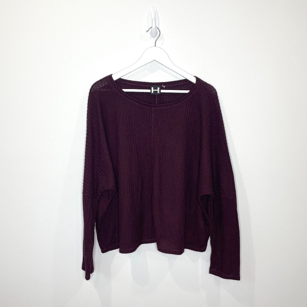 H by Bordeaux Dark Purple Long Sleeve Tunic